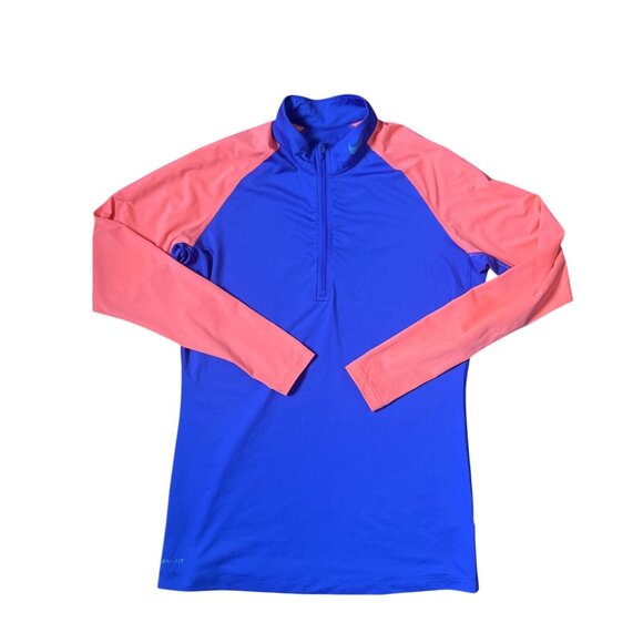 Nike Pro Dri-FIT Long Sleeve Shirt Purple & Orange XL Fitted Athletic Wear - Picture 2 of 5